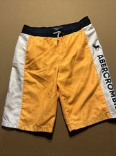 Abercrombie Boys Orange Swim Trunks - Size 15-16, Elastic Waist, Lined
