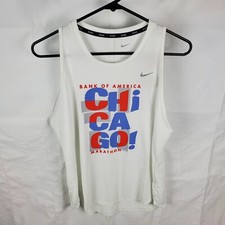 Nike Shirt Women's L White BOA Chicago Marathon 2023 Tank Top Run FD2697-100 New