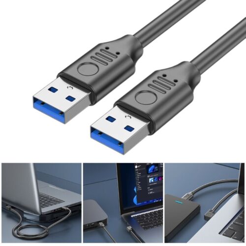 USB A to USB A Male to Male Cable with 90Degree Bend Design 5Gbps Data Transfer - Afbeelding 1 van 33
