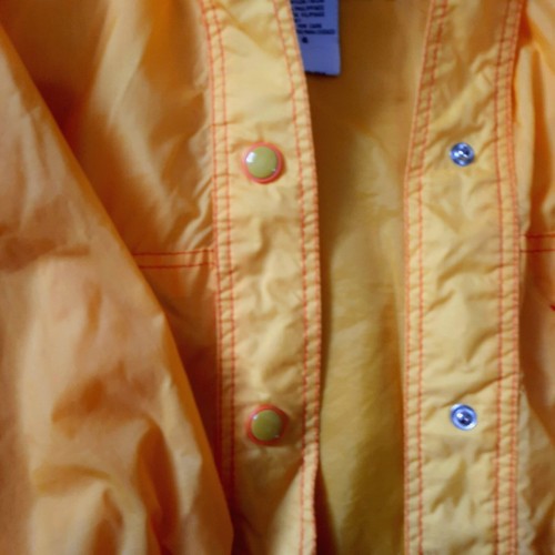 90s Vtg Yellow Smock Jacket Zip Hooded Lightweight Windbreaker Childrens Sz 6 - Picture 6 of 8