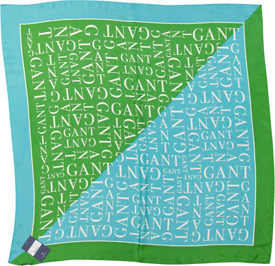 GANT Seidenschal D1. ICON G COLOR BLOCK SILK SCARF, grün-blau, LxB ca. 50x50
