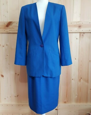 Pendleton suit royal blue fitted wool sz8