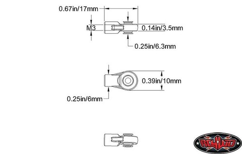 M3 Mini Kunststoff STAB ENDE 20 Enden Aufhängungslenkung RC4WD Metallkugel Z-S0398 - Bild 2 von 3