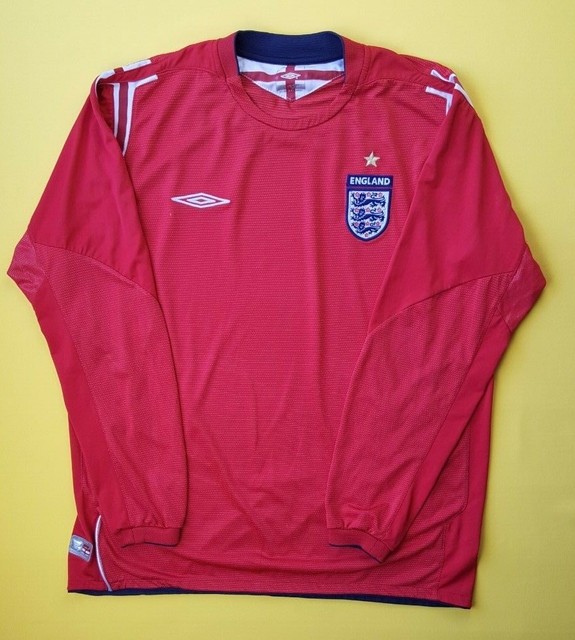 England soccer jersey XL 2004 2006 long sleeve shirt Umbro football
