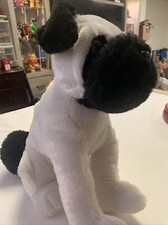 Calplush Puppy Dog Off White Black Pug Plush Stuffed Animal 12"