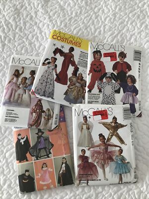 McCalls Simplicity Costume Patterns Witch Angel Belles Pirate Size 2-14 Lot of 5