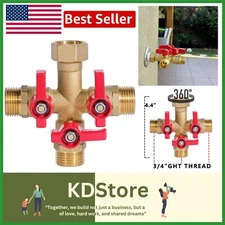 Durable Leak-Proof Brass Garden Hose Splitter with 3 Ports and Swivel