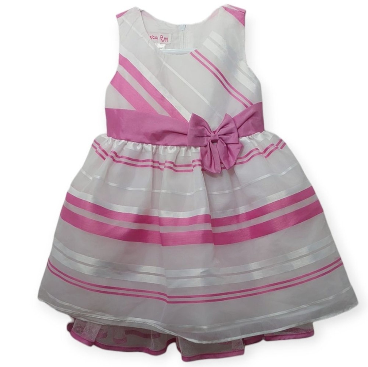 Jessica Ann Little Girls Pink White Dress Sleeveless Size 2T Jessica Ann Little Girls Pink White Dress Sleeveless Size 2T