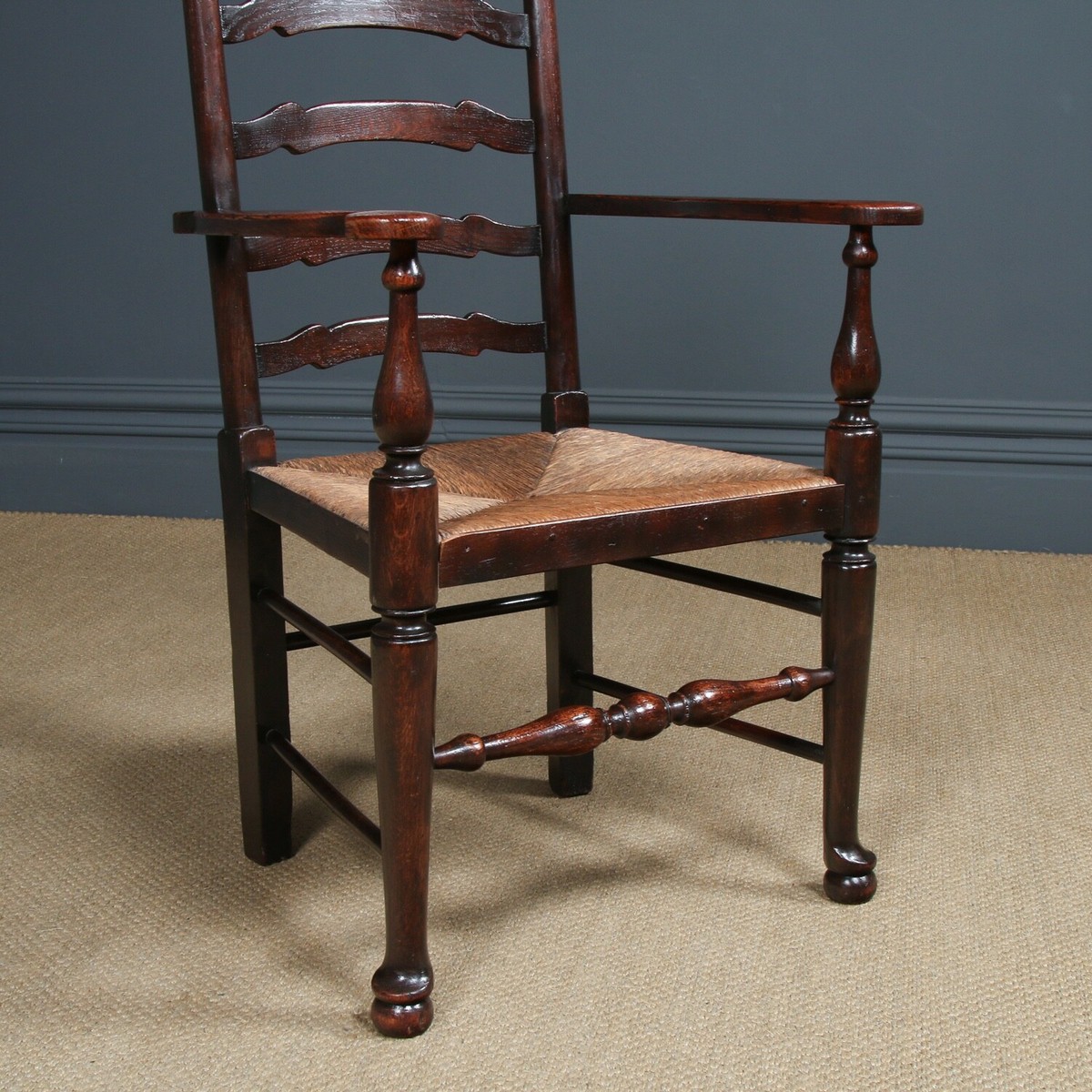 Antique English Victorian Lancashire Ash Elm Kitchen Dining