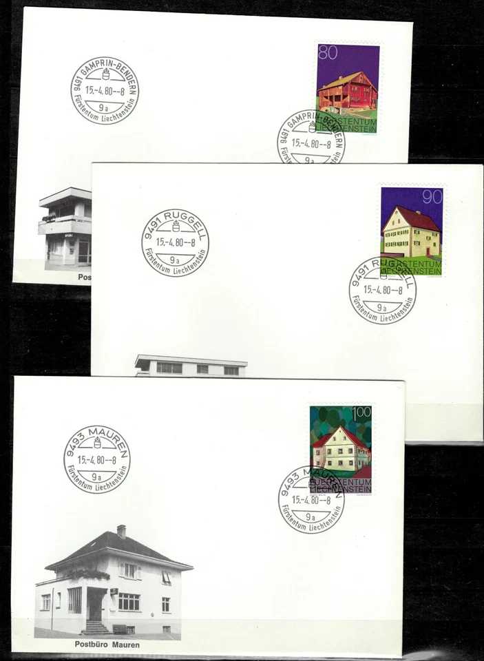 Liechtenstein 1978 ☀ Architecture Houses Mi 694/705 ☀ 13 x First day cover - Image 3 of 4
