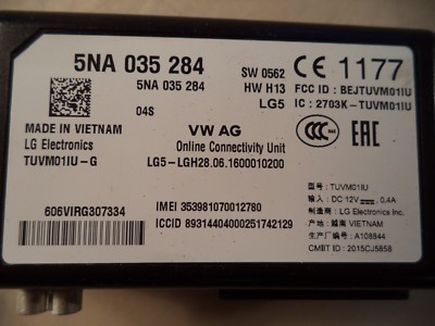 VW Online Connectivity Unit 5NA035284 Various Models D3675 | eBay