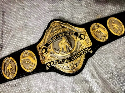NWA Florida Heavyweight wrestling championship belt 4 mm zinc plates