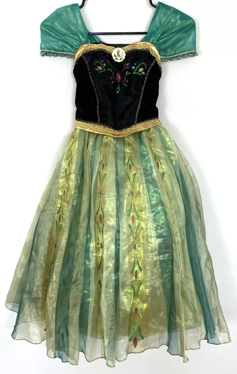 DISNEY STORE Frozen Princess Anna Deluxe Coronation Dress Costume