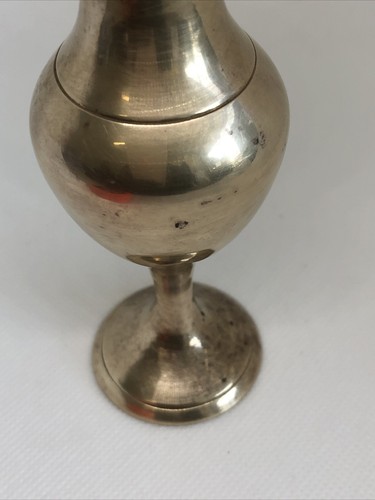 Small Vintage Brass Bud Vase - 4” tall - Picture 3 of 6