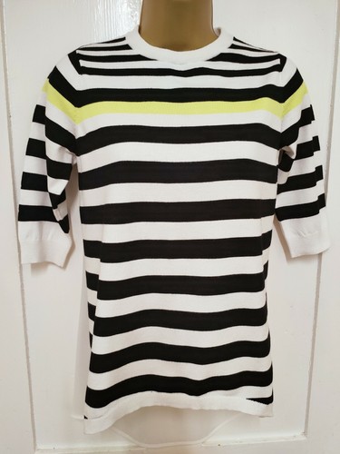 KAREN MILLEN Black White Stripe 