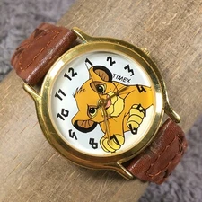 Timex Unisex  Adults The Lion King Simba Leather Quartz Analog 35mm Watch 7 1/2"
