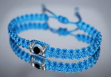 Evil Eye Amulet & Good Luck Braided Bracelet -Evil Eye Protection -blue string