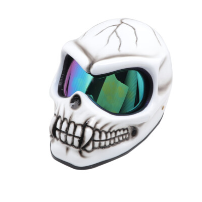 custom white motorcycle helmets KYPARA Full Face Helmet with Internal Tinted Visor & DOT Approved for Moped ATV Cruiser Scooter (White Samurai Spirit, Medium) : Automotive Strobe II Modular Helmet Gloss
