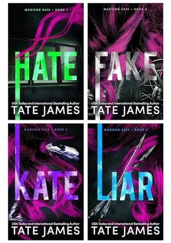 Madison Kate Series 4 Books Collection Set by Tate James Hate, Liar, Fake, Kate