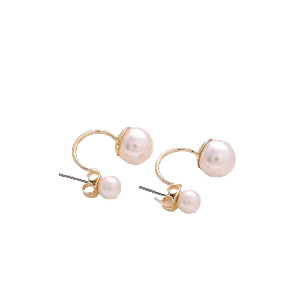 Pearl Plastic Hoop Fashion Earrings