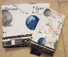 Kassafina 2pc Towel Set: Bath Towel & Hand Towel Horoscope Signs Solar NEW