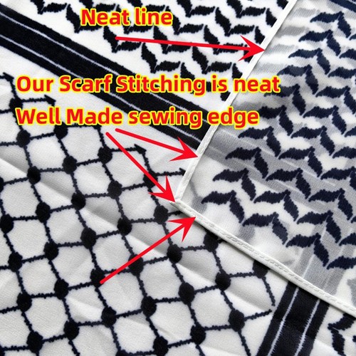 Palestine Scarf Keffiyeh Print Muslim Ladies Chiffon Hijab Keffiyeh Scarf Hijab - Picture 6 of 14