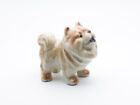 Hand-Painted Light Cream Chow Chow Ceramic Figurine, Gift for Dog Lovers