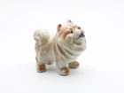 Hand-Painted Light Cream Chow Chow Ceramic Figurine, Gift for Dog Lovers