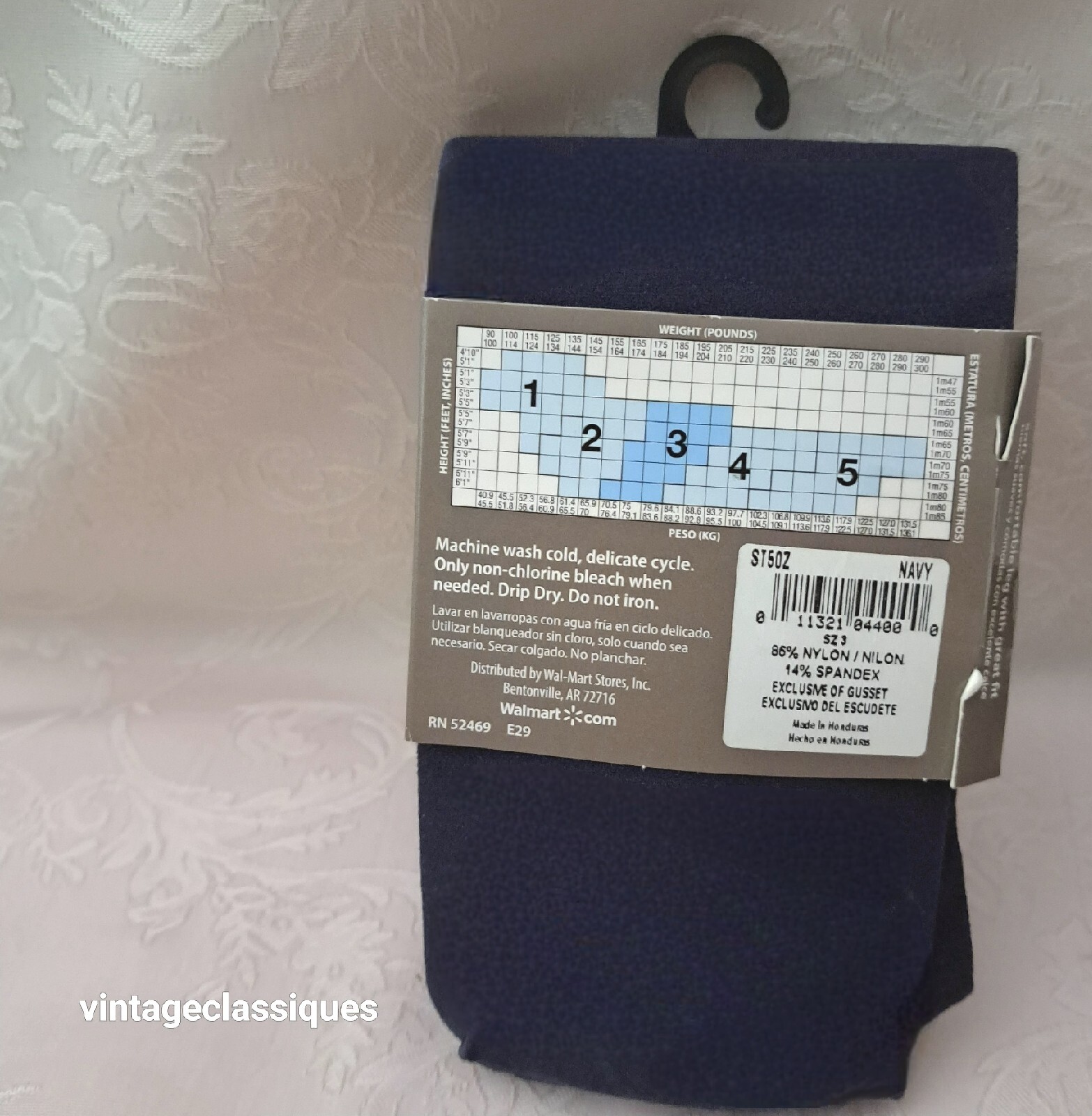 SECRET TREASURES WOMEN'S NAVY CONTROL TOP OPAQUE TIGHTS, SIZE 3, 1 PAIR