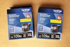 NEW 2 Genuine BROTHER LC109BK XXL Black Extra High Yield Ink Cartridges Exp.2019