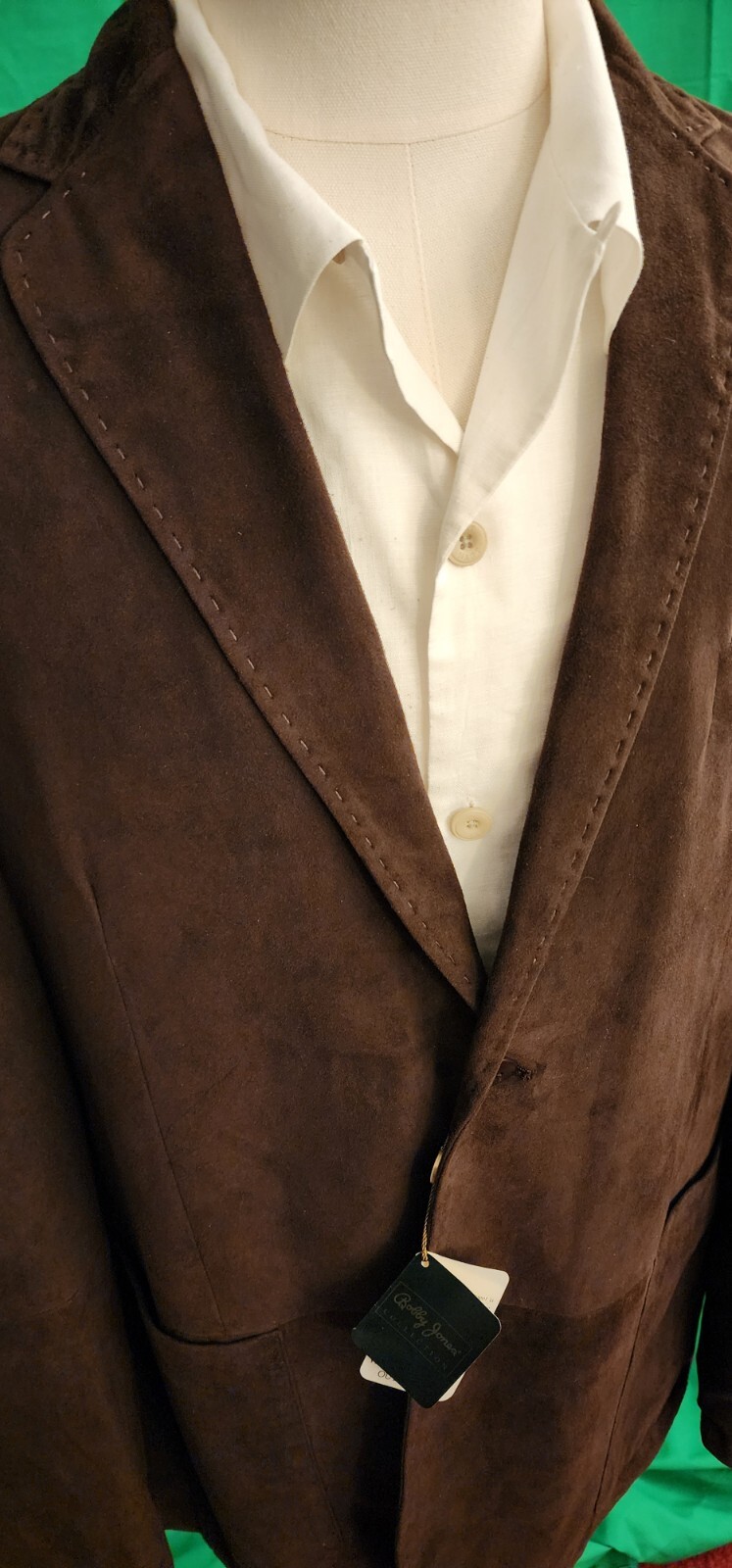 BOBBY JONES Imported Leather Suede Sport Coat Espresso XL NWT image 4