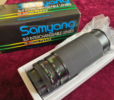 SAMYANG SLR Interchangeable Lens 75-300 mm/F4.5-5.6 for CANON FILM CAMERA New