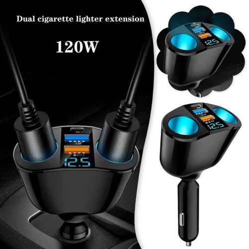 2 Steckdose Auto Zigarettenanzünder Adapter Verteiler USB Dual N US