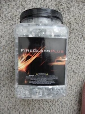 FIREGLASS PLUS 1/4" PLATINUM REFLECTIVE Glass Fireplace Rocks 10 lb NEW!