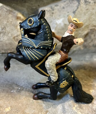 Vintage Papo Cowboy (1999) and Medieval Horse (2005), Action Figures 
