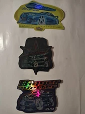 2003 ODM ZUM Brand lot of 3 Import VENDING PRISM STICKERS Cars 2.5 x 3"