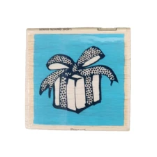 VAP! ~ PRESENT ~ WOOD MOUNTED RUBBER STAMP