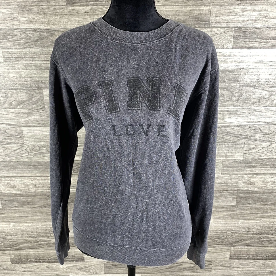 PINK by VICTORIA'S SECRET Gráfico Pullover Negro Sudadera Para Mujer Pequeña Pequeña Pequeña Foto 2 de 4