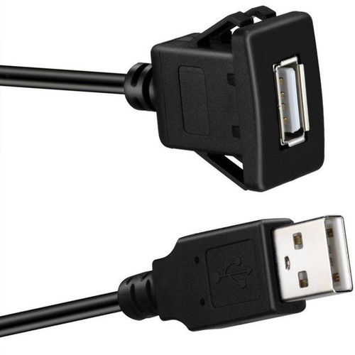 1 m USB 2.0 A Male to USB A Female Car Dashboard Flush Mount Extension Cable - Picture 3 of 11