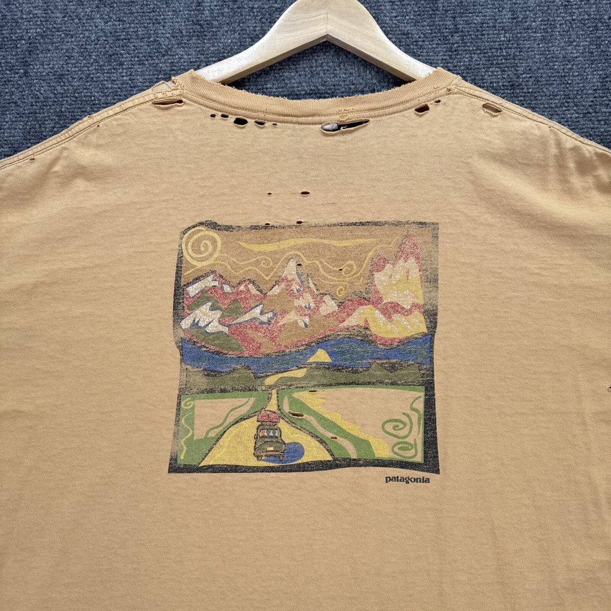 Vintage Patagonia Shirt Mens 2XL Yellow 90s Faded USA Nature