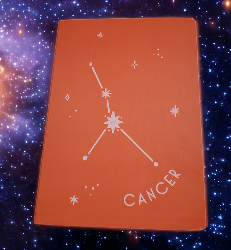 Astrology Sign Cancer Punch Studio Notebook 160 Lined Pages Orange And White