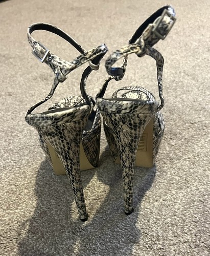 Shoedazzle Faux Snakeskin Leather Platform Sandals Size Uk 6 - Picture 3 of 7