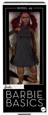 2025 Barbie Basics Model 03 Red Curly Hair Black Mini Dress JBH75 IN STOCK NOW!!
