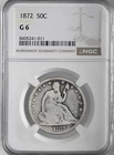 1872-P  50C LIBERTY SEATED HALF DOLLAR  NGC G6  #8405241-011