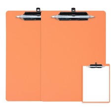 Orange Clipboard with Pen Holder 2 Pack Plastic Clipboard with Low Profile Me...