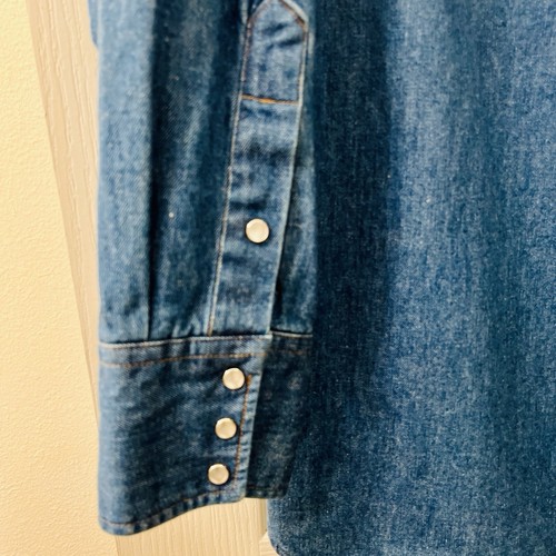 Camisa Denim De Colección Carhartt Western Pearl Azul A Presión Hombres 16/35 1986 Hecha en EE. UU. SU008 - Imagen 5 de 8