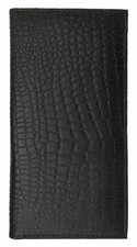 Black Crocodile Design Basic Genuine Leather Checkbook Cover