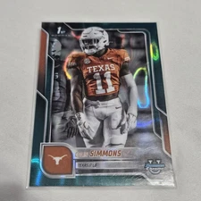 2025 Bowman U Chrome Colin Simmons 1st Bowman Teal Lava Refractor Texas