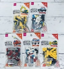 DAISO Petit Block Work Vehicles – Complete Set of 5 Models (Japan Mini Blocks)