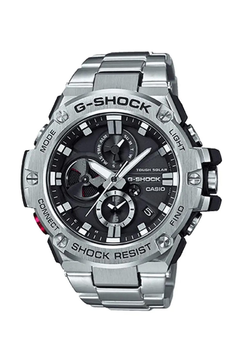 Casio G-Shock Black Dial Stainless Steel 53mm Watch GST-B100D-1AER